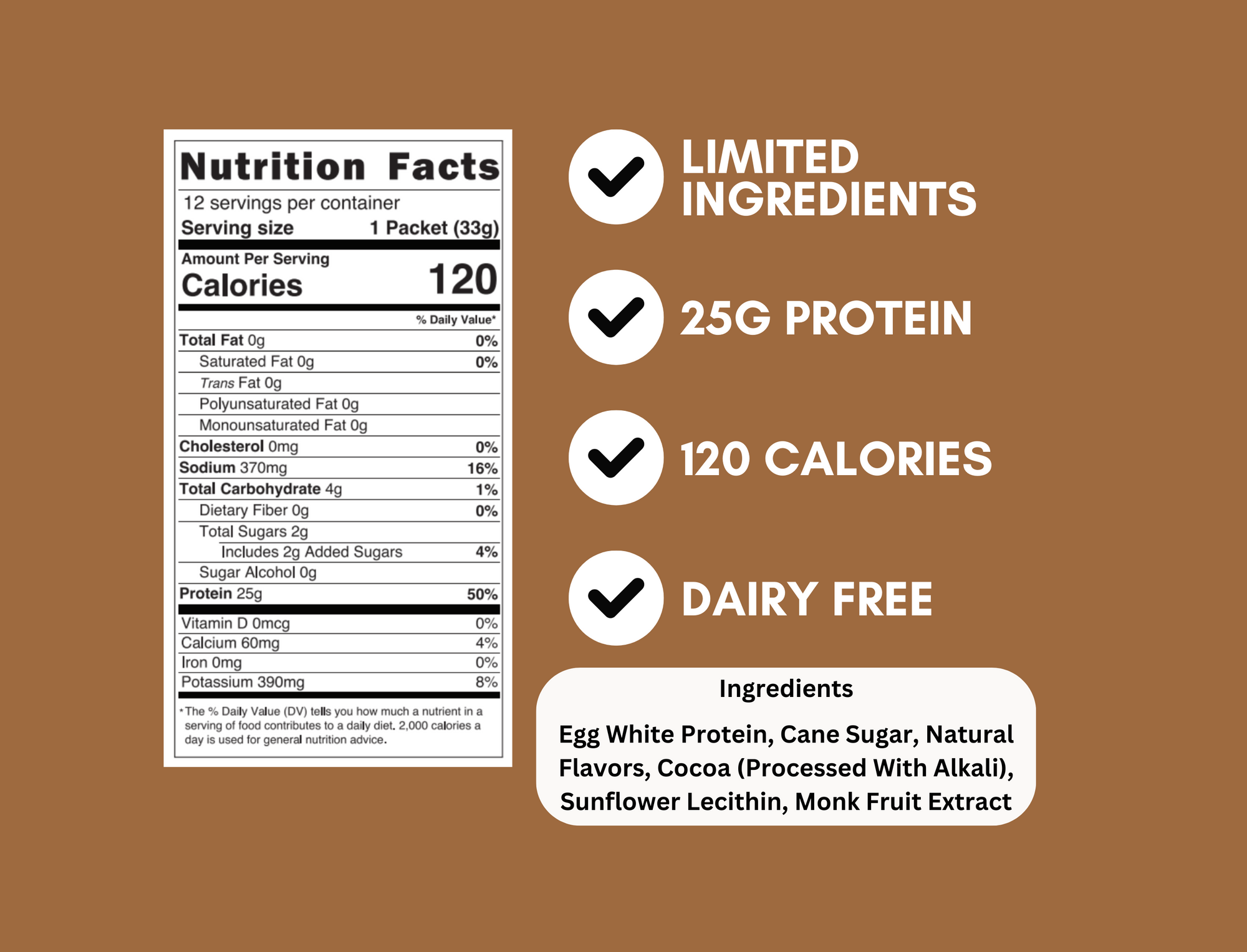 Cookies & Cream Egg White Protein Powder - Single Serves