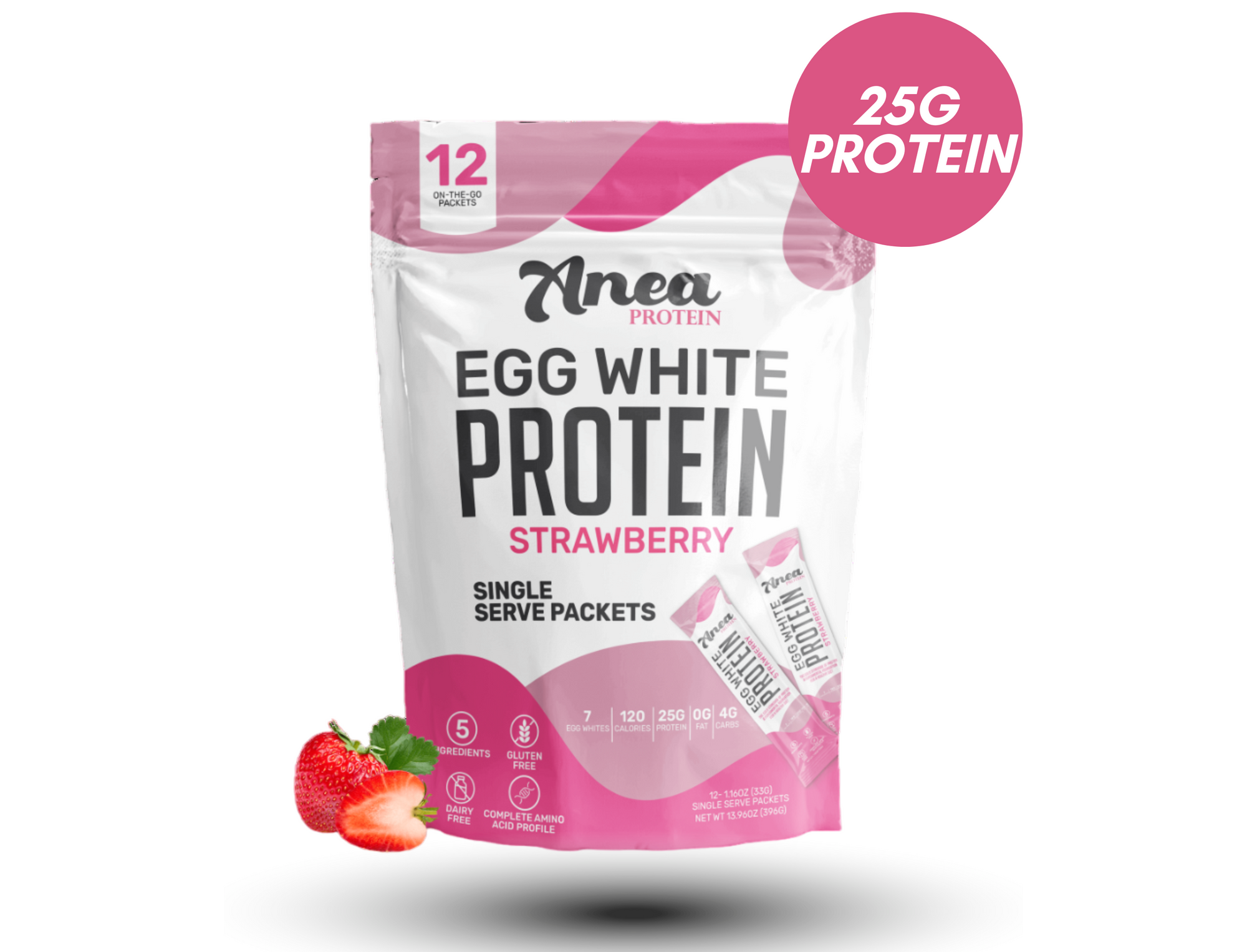 Strawberry Egg White Protein Powder - Single Serves