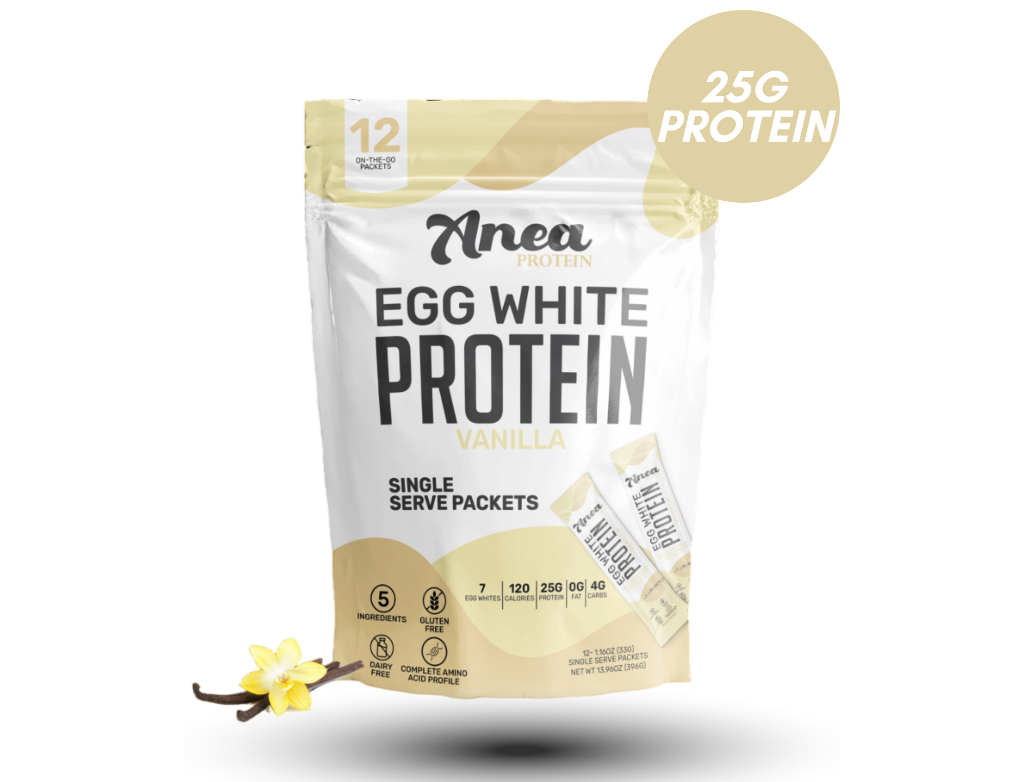 Vanilla Egg White Protein Powder - Single Serves